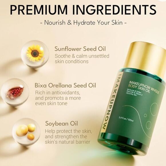 NWT New Sealed Imakeupnow Whole Body Skin Oil Instant Hydration After Shower Oil - Picture 5 of 12